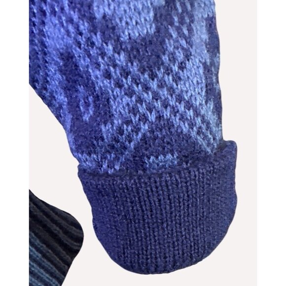 HandmadeVintage Blue Diamond Pattern V-Neck Sweater Button Detail & Round Hem Sm - Picture 5 of 12